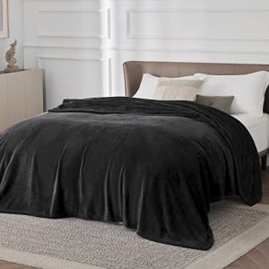 Bedsure Plaid Couverture Polaire Douillette - Plaid Polaire Douce et Chaude 230 x 270 cm, Couverture de Canap&eacute; Lit 2 Personnes, Grand Jet&eacute; de Canap&eacute; en Flanelle, Noir (Bedsure EU, neuf)
