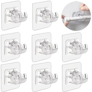 8 Pi&egrave;ces Support Tringle Rideaux sans Percage,Accroche Rideau Adhesif, Supports de Tringle Auto-Adh&eacute;sifs Transparent,pour Tringles &agrave; Rideaux, Barres &agrave; Serviettes, Salles de Bains, Cuisines (HengShuiGunPoDianZiKeJiYouXianGongSi, neuf)