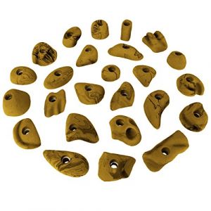 ALPIDEX 25 Prises d'escalade | Pierres Escalade | Poign&eacute;es Tailles M, S | Marchepieds | Set Prises Escalade | R&eacute;sistant Aux Intemp&eacute;ries - Couleur:Jaune-mouchet&eacute; (BB Sport, neuf)