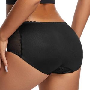GUSXPPD Culotte Push Up Femme, Femme Culotte Remonte Fesse Hip Enhancer Push Up Shapewear Butt Lifter Culottes Fesse (FR/ES, Alpha/Lettres, TTG, Taille Normale, Taille Normale, Noir-1) (Lokfoo Direct, neuf)