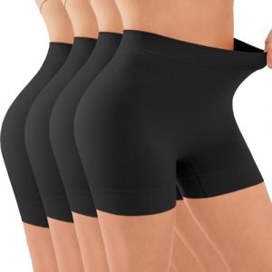 YADIFEN Radlerhose Damen Kurze Hose Damen Shorts Leggings,sehr Kurz Shorts Damen,Unter Kleid Rock Anti Scheuern Bequem hohe Taille Boxershorts Hotpants,4er Schwarz,3XL (YADIFEN Fashion store, neuf)