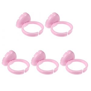 GALPADA Coupelles &agrave; Pigments pour Extensions de Cils 100 Pi&egrave;ces Taille Unique Support Annulaire en Plastique Rose Outil Maquillage Professionnel pour Salon et Usage Quotidien (Hargrove Hare, neuf)