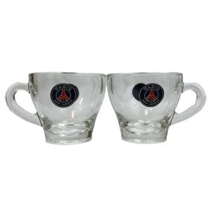 PSG Paris Saint-Germain 2 x Tasse à café expresso verre Collection officielle (MISTERLOWCOST, neuf)