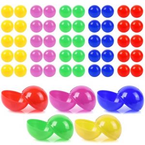 Gsrhzd Boules De Loterie, 50 Pi&egrave;ces 4CM Multicolores Boules de Bingo Creuses, Balles de Pong de Rechange Vides, Boules De Tombola en Plastique Color&eacute;es, Accessoires de F&ecirc;te, 5 Couleurs (Yudiejo, neuf)