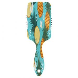 Brosse à cheveux avec coussin d'air - Motif floral ananas - Pour cheveux épais et démêlants antistatiques (DEJESJ, neuf)