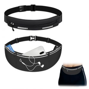 2 Ceinture Running, Banane Sport Imperm&eacute;able avec R&eacute;fl&eacute;chissante, 3 Poches et Passage pour &Eacute;couteurs, Ceinture de Course R&eacute;glable pour Course &agrave; Pied, Voyage, Cyclisme, Fitness (Jusqu'&agrave; 7,2 Pouces) (LAPTEANU STORE S.R.L., neuf)