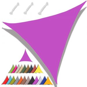 MAJINGC Voile D'ombrage Triangulaire ，3x3x4.3mToile d'ombrage Protection Solaire Protection UV 95% Résistant À l'eau pour terrasse Piscine Jardin Violet (MAJINGC, neuf)