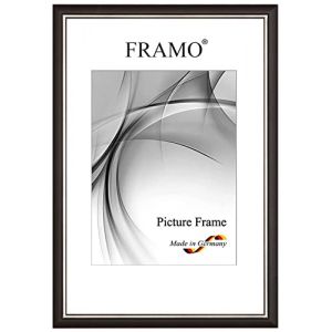 FRAMO Cadre photo 80 x 80 cm en bois massif carr&eacute; | Noir argent | Couleur/taille s&eacute;lectionnable | Cadre pour affiches | Puzzles | Photos N&deg;064 (Framecenter24_online, neuf)