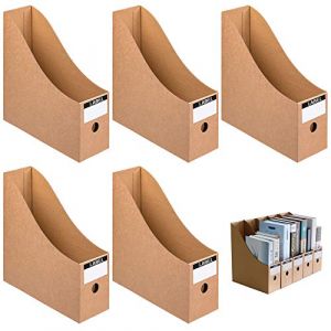 5 Pièces Porte Revues Dossiers Bureau, Porte Revues en Carton, Fichier Boîte Range Revue, Support Magazine de Bricolage, Utilisé pour Dortoir Scolaire, Bureau, Classification Fichiers Domicile (Kaki) (Vanillin, neuf)