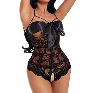 G&eacute;n&eacute;rique Culotte Fendue - Body Dentelle Tenu Sexy Femme Bas R&eacute;sille Sexy Noir Star Moon Lingerie De Pyjama Tenues &Eacute;l&eacute;gante Babydoll Kimono Dentelle V&ecirc;tements De Nuit Nuisette (4.9⭐TheGoodFind⭐Online Store⭐, neuf)