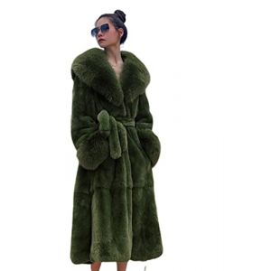 Kuteng Manteaux &agrave; col en Fourrure d'hiver pour Femmes, Manteau en Fausse Fourrure pour Femmes Manteau Long Chaud, v&ecirc;tements d'ext&eacute;rieur Amples et d&eacute;contract&eacute;s pour Femmes,Vert,XXL (AuroraStock, neuf)