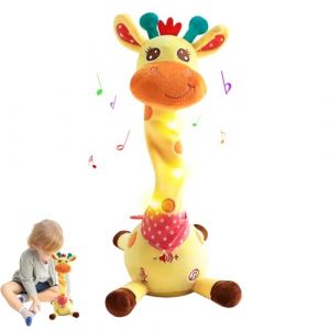 MeHoo Girafe parlante, girafe dansante, jouet girafe parlante, peluche girafe chantante avec fonction de contr&ocirc;le du volume, poup&eacute;e en peluche pour b&eacute;b&eacute;, lumi&egrave;re r&eacute;p&eacute;tez ce que vous dites (CCKit, neuf)