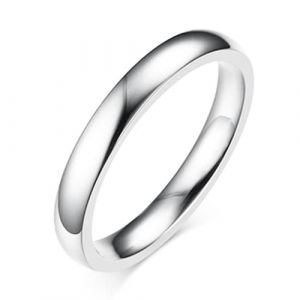 AURSTORE Bijoux Bague Homme Femme Anneau Inox fian&ccedil;aille mariage 4mm Taille au choix 51-65 (Argent, 54) (AURSTORE, neuf)