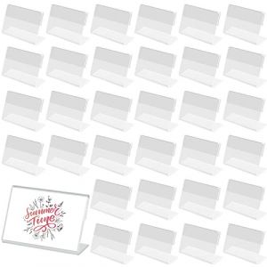 Yicaam 42 Pièces Support d'affichage de Prix en Acrylique Transparent Porte-étiquette de Prix, Support d'étiquette de Carte de Nom de Prix pour Bureau et Supermarché (6 x 4,3 x 2 cm) (Yishan Store, neuf)