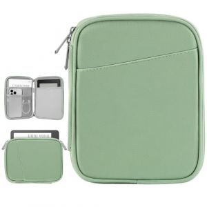 Vinabilia 6-7" Protectrice Housse pour 7" Nouveau Kindle Paperwhite et Kindle Colorsoft Signature Edition, 6" Kindle 11e Génération, Sac de Transport pour Kindle Oasis E-Reader, Vert Matcha (Buyjoyful, neuf)