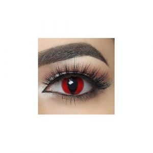 MYSA LENS&reg; Lentilles De Contact De Couleur Fantaisie Crazy Halloween Cosplay Yeux De Chat Oeil De Chat Rouge Serpent Red Cat Etui Offert 12 Mois sans correction (MYSA LENS&reg;, neuf)