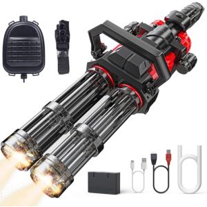 Pistolet &agrave; eau &eacute;lectrique Gatling &agrave; double canon, &eacute;mission de lumi&egrave;re, module de batterie rechargeable inclus, avec sac &agrave; dos de grand volume. (Zhangzhou Jingqu Trade Co., Ltd, neuf)