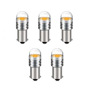 SOFOC-BA9S Ampoule LED COB 12V 3000K Blanc Chaud Pour Lumière Intérieure de Voiture/Bateau Lumière de Dôme Lumière de Plaque d'Immatriculation Lumière de Porte Boîte à Gants 5Pcs (Sofoc-EU, neuf)