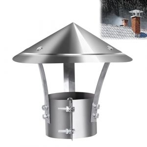 Chapeau De Cheminée,Chapeau Capot Cheminée Chapeau Conduit De Fumée Chapeau De Cheminée Pare Pluie INOX,Anti-Pluie Et Neige,pour Cheminee Ou Fumisterie Poele Exterieur Tubage,Diameter 140mm (DUDUONOA15, neuf)