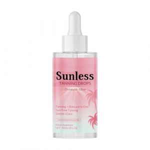 Gouttes bronzantes pour le visage - Effet bronze progressif - 60 ml - Autobronzant pour la maison et les déplacements - Teint ensoleillé (juriok, neuf)
