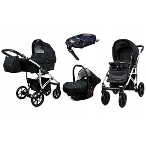 BabyLux&reg; Enfant Poussette Combin&eacute;e Set 4 en 1 - Largo - incl. Nacelle, Canne, Si&egrave;ge de voiture, ISOFIX Base - Si&egrave;ge Auto - Landau B&eacute;b&eacute; - avec Sac &agrave; langer, Habillage pluie etc. (BabyLux-shop, neuf)