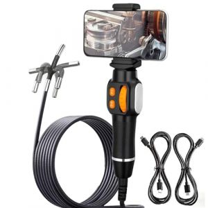 Cam&eacute;ra d'inspection endoscopique articul&eacute;e &agrave; 360&deg; &ndash; Cam&eacute;ra d'inspection flexible et rigide HD 1920, 8 lumi&egrave;res LED r&eacute;glables, &eacute;tanch&eacute;it&eacute; IP67, endoscope de vidange pour Android et iOS (1 m) (weiqing shop, neuf)