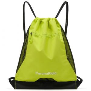 PeranoRidia Sac &agrave; Dos &agrave; Cordon Imperm&eacute;able pour Hommes/Femmes, Sac de Sport L&eacute;ger pour Gym, Plage, Natation, Randonn&eacute;e, Course &agrave; Pied & Cyclisme, Anti-Taches, Vert 36x45x7cm (Star Voyager Tech, neuf)