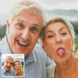 Diamond Painting Personnalisé Photo,5D DIY Diamant Peinture Kits Plein Perceuse pour Adultes Diamant Art Strass Broderie Artisanat Cadeaux Pour La Maison Décoration Murale (Diamant Carré, 60x60cm) (DIY Diamond Drawing, neuf)