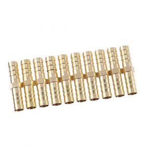A ABSOPRO 10 Pcs Raccord Droit 8mm en Laiton Raccord Cannel&eacute; Connecteur Tuyau Eau Carburant Air (Pasopro, neuf)