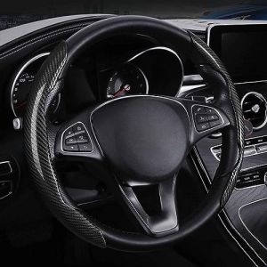 Couvre de Volant pour Opel Astra H, Antid&eacute;rapant Housse de Volant de Voiture Caches de Volant, Sport Housse Volant pour D-Forme Volant de Diam&egrave;tre 38cm（15"）(Black) (Taiyuanshiyingzequcongyaobaihuodian, neuf)