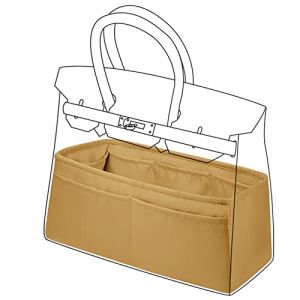 DGAZ Soie Organisateur de sac &agrave; main pour Birkin 25/30/35/40, Sac &agrave; main soyeux et lisse, Organisateur de sac &agrave; main et de fourre-tout de luxe (BK35, Biscuit) (DGAZ fr.Store, neuf)