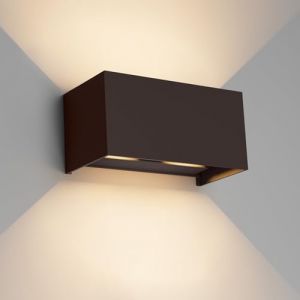 Klighten 24W Applique Mural Int&eacute;rieur/Ext&eacute;rieur,3000K Blanc Chaud Applique Murale,Appliques Murales avec Angle de Faisceau R&eacute;glable,Luminaire Murale,&Eacute;clairage Murals Etanche IP65,Rouge rouille (Klighten-EU, neuf)