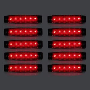 Led feux de position, Feux de côté de camion de 10pcs LED 6 indicateur de repère latéral à DEL SMD Éclairage latéral arrière Lampes de position 12V pour Auto (rouge) (EONYUANGUO, neuf)