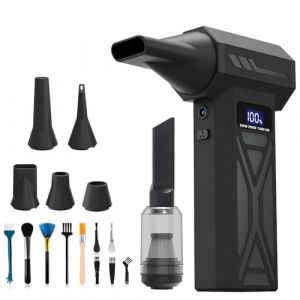 Souffleur Air Comprim&eacute; sans Fil 4 Vitesses - Soufflette Air Comprim&eacute; Ultra-Puissante, Rechargeable USB, 150 000 TR/Min, Kit Nettoyage Clavier, Voiture, PC & Maison (CHRYSANTHOU-ANTONIA, neuf)