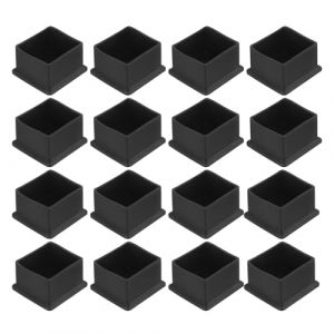 QUARKZMAN 16Pcs Embouts de Pieds de Chaise Carrés en PVC, 40mm x 40mm OD, Noirs, pour Protéger Les Pieds de Meubles de Table, Les Couvercles de Pieds de Chaise, Les Protecteurs de Sol (QUARKZMAN, neuf)