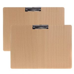 2 Pi&egrave;ces En Bois Porte-bloc A3 paysage avec Pince, tr&egrave;s &eacute;pais 4mm, Clip Planches pour Papier d'&eacute;criture Memo des Dossiers, Planchettes &agrave; Pince Id&eacute;al pour le Travail Quotidien, Lot de 2, TKD8009-A3-2X (TuKai, neuf)