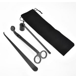 Ensemble d'éteignoirs de bougies 4 pièces, accessoires de bougies en acier inoxydable, coupe-mèche, ciseaux à bougies, pelle à mèche, éteignoir de bougies pour mariage et fête à la maison (UAB WSVLKE LT, neuf)