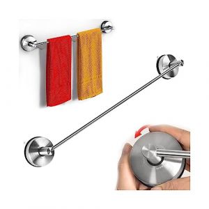 YOHOM Barre Porte Serviette Ventouse 55cm Porte Serviette Salle de Bain Ventouse INOX Porte Anneau Torchon Cuisine Ventouse Mural Support Serviette Douche sans Per&ccedil;age Bross&eacute;e (YOHOM home, neuf)