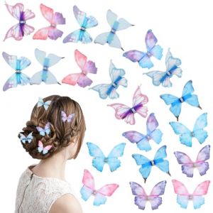 Pince Cheveux Papillon, 20 Pieces Barrette Papillon Cheveux, 3D Pince Papillon Cheveux, Accessoires Cheveux Papillon, Épingle à Cheveux Papillon pour Femmes, Filles (RuoNiuMaoYi, neuf)