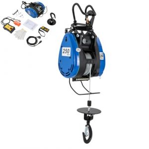 DAOHHFO Treuil électrique, 220 V 1500 W Treuil électrique 30 m Câble de levage + télécommande 250 kg avec câble + interrupteur d'arrêt d'urgence Classe de protection : IP40 Classe d'isolation : B (EIQVDZ, neuf)
