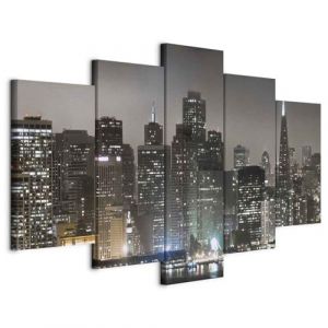 B&D XXL - Tableau décoratif moderne 200x100 cm - Impression sur toile en noir et blanc - Décoration murale pour salon et chambre - Ville architecture urbain san francisco usa 030211-12 (murando, neuf)