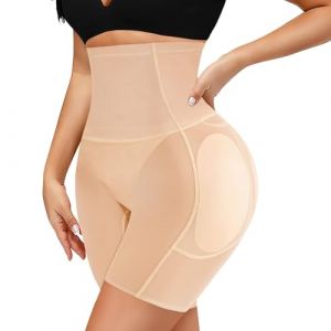 Junlan Femme Culotte De Contr&ocirc;le Body Shaper Butt Lifter Rembourr&eacute; Hanche Enhancer sans Couture sous-V&ecirc;tements Haute Taille (Beige, XXX-Large) (Junlan FR, neuf)