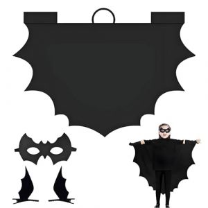 KOMEIYL Halloween Kostüm Kinder Fledermaus, Fille Cape Chauve Souris, Déguisement Chauve-Souris Vampire avec Masque Chauve-Souris et 2 Clips Ailes Chauve-Souris pour Costumes D'Halloween Rôle (Hxinyi-EU, neuf)