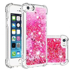 COTDINFOR Compatible avec iPad Touch 7 Coque Liquide Cover Bling Briller Sparkle Floating Antichoc Protective Silicone TPU &Eacute;tui Housse pour Touch 5/6 TPU Love Rose YBWTLS. (COTDINFOR, neuf)