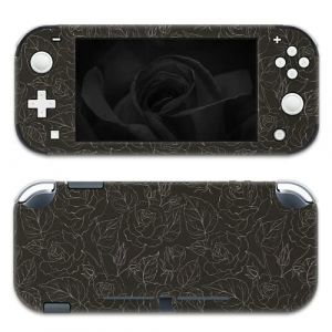 BelugaDesign Rose Switch Skin - Autocollant en vinyle pastel avec motif floral - Mignon et romantique pour la Saint-Valentin - Compatible avec Nintendo Switch (Lite, noir) (Beluga Design, neuf)