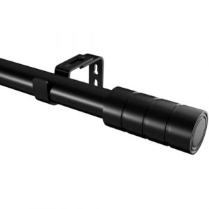 Tringle à Rideaux Extensible Tringle Rideau Barre de Rideau Réglable Curtain Rod pour Fenêtre de Chambre à Coucher/Salon/Cuisine, 25mm de DiamèTre, 60 à 225cm (Noir) (LIEUR, neuf)