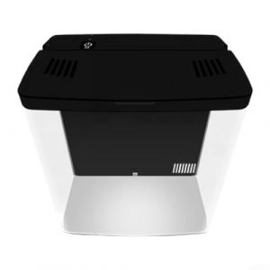 Kit de d&eacute;marrage pour petits poissons Betta avec &eacute;clairage LED r&eacute;glable et triple filtration, aquarium de bureau compact avec pompe silencieuse pour un environnement aquatique clair (noir) (BrioHomePro, neuf)