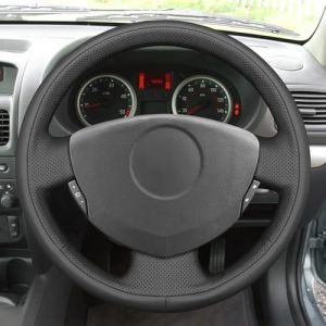 MEWANT Housse de volant cousue &agrave; la main pour Renault Clio 2 2001-2008 / Twingo 2 2007-2014 / Dacia Sandero 2008-2012 / Clio Accessoires pour volant (MooventAccessories, neuf)