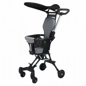 Poussette compacte portable pour voyage en avion, rangement pliable en un clic, convient aux enfants âgés de 7 à 38 mois, adaptée pour les voyages en plein air (avec toit pare-soleil) (YaRu Stone, neuf)