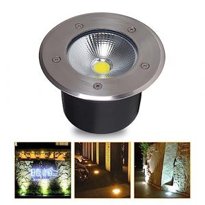 VSHENG Spot Encastrable Exterieur, LED Enterré Lumière IP66 Étanche AC85-265V LED Spot Encastré Au Sol pour Jardin Carré Villas Terrasse Pelouse Chemins Éclairage Paysager (Color : White, Size : 5W (DONGBOBAIHUO, neuf)